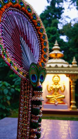 decorative fan at a hindu temple