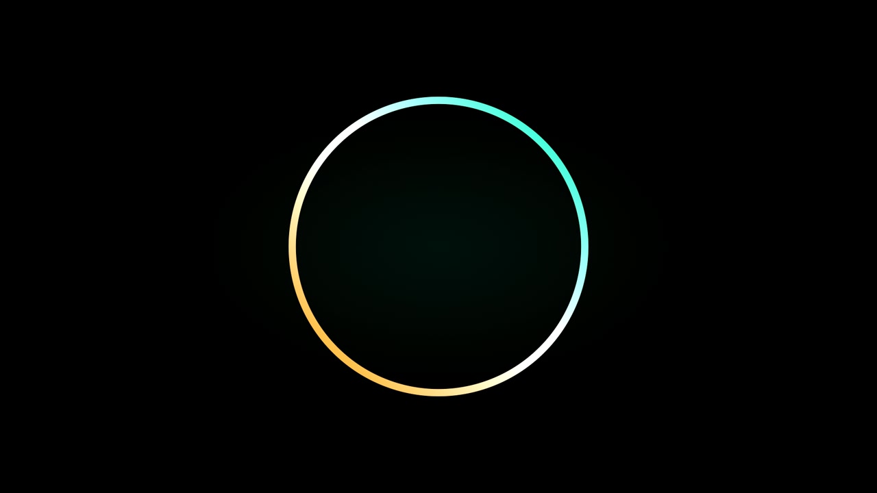 Glowing Neon Loading Circle Animation on Black Background