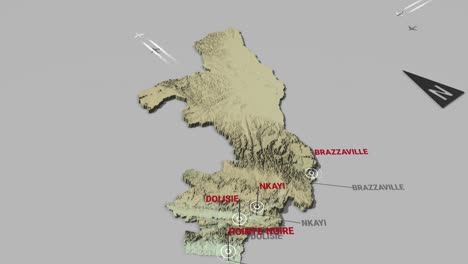 3d terrain map republic of the congo