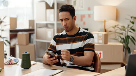 Man,-toothache-and-pain-with-phone-in-office