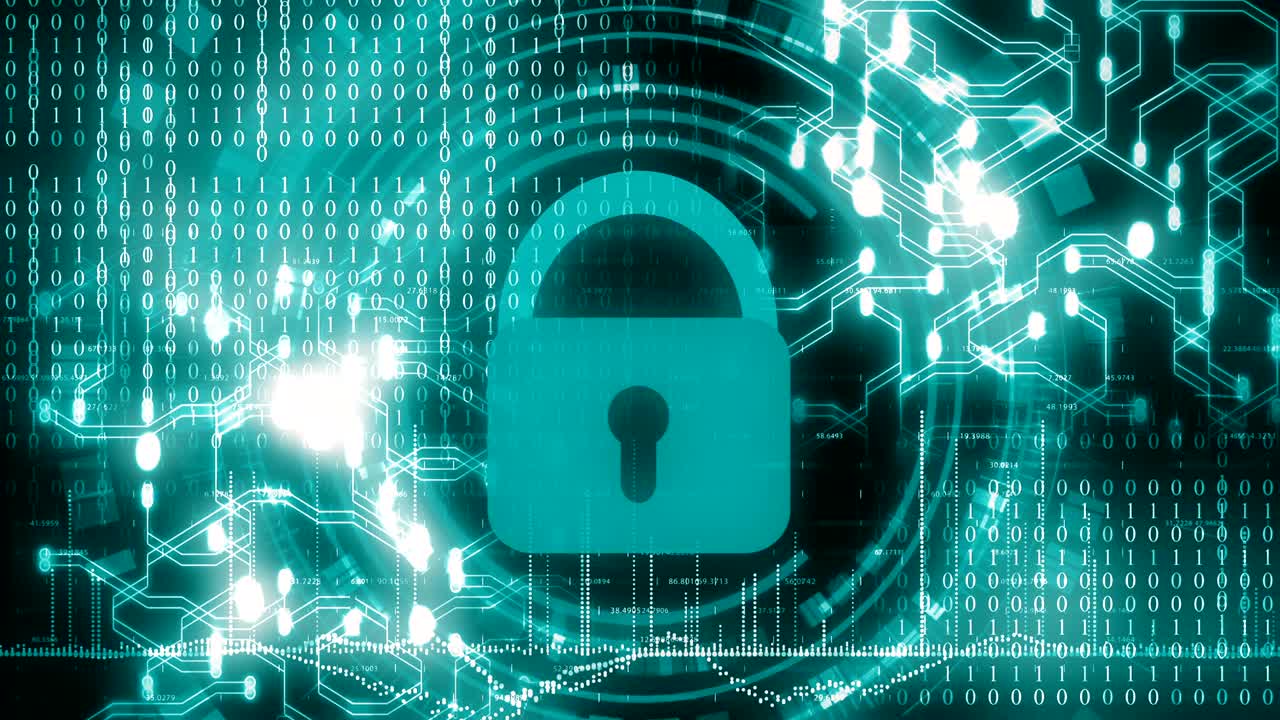 Animation depicting the concept of cyber security.