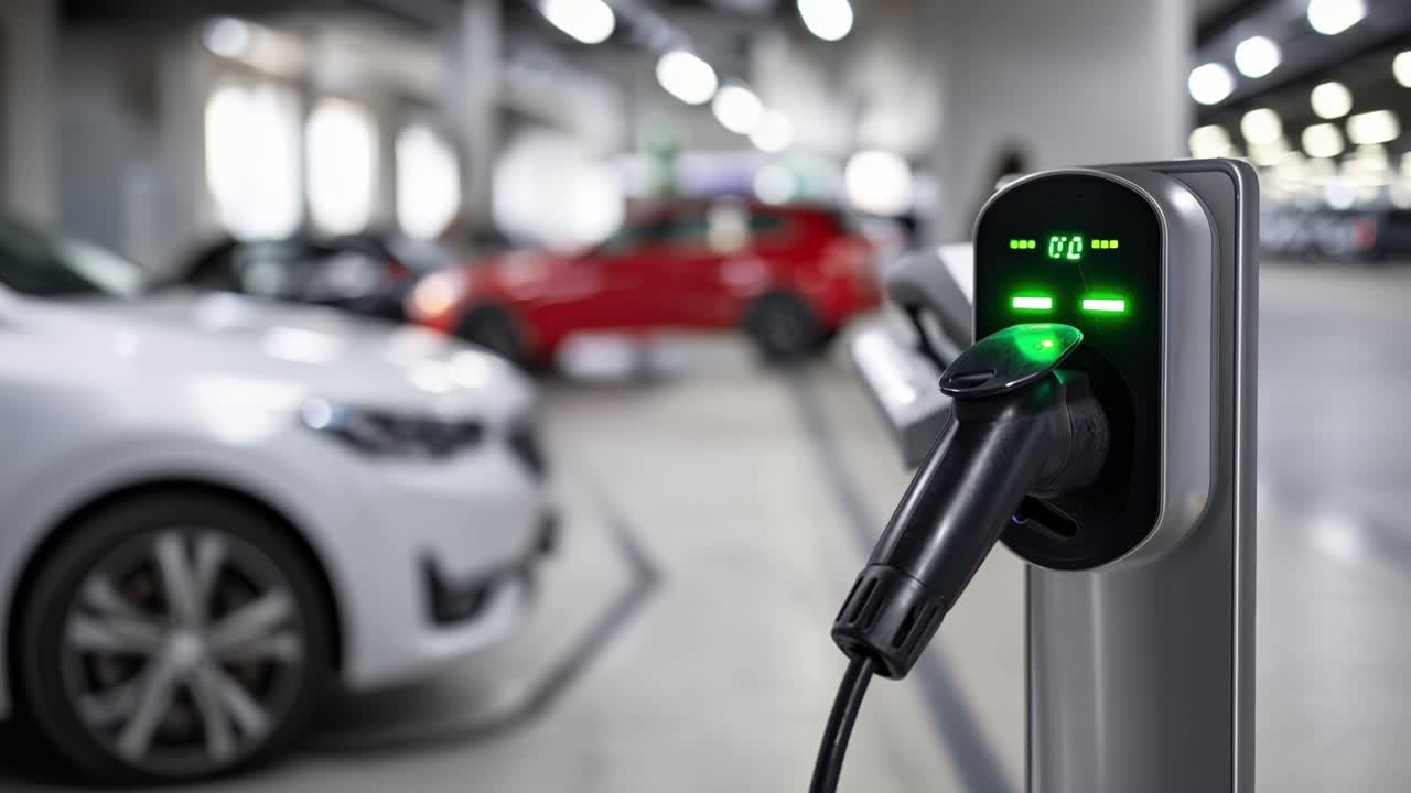 Modern Otoparkta Elektrikli Araç Şarj İstasyonu