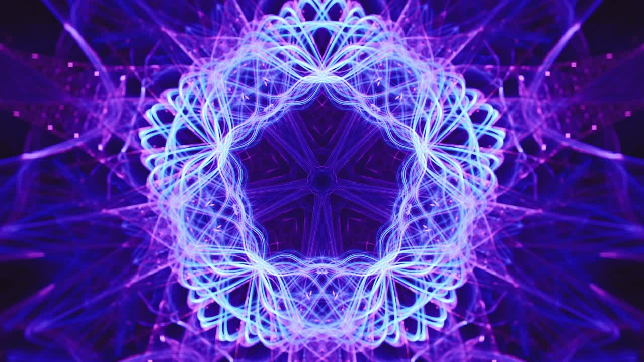 renacimiento interestelar de una estrella - fondo colorido vibrante en movimiento - despertar visual espiritual, intrincados diseños geométricos fluidos, bucles sin costuras