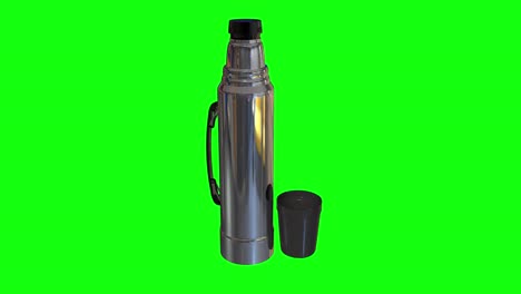 8 animaciones 3d de metal termo bebidas calientes pantalla verde
