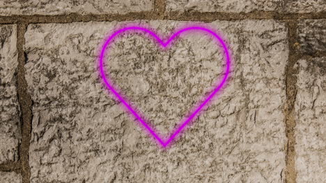 heart neon sign on brick wall 4k