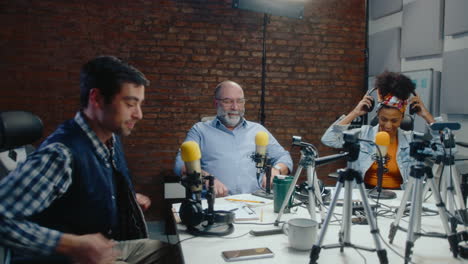 podcast recording session in a studio