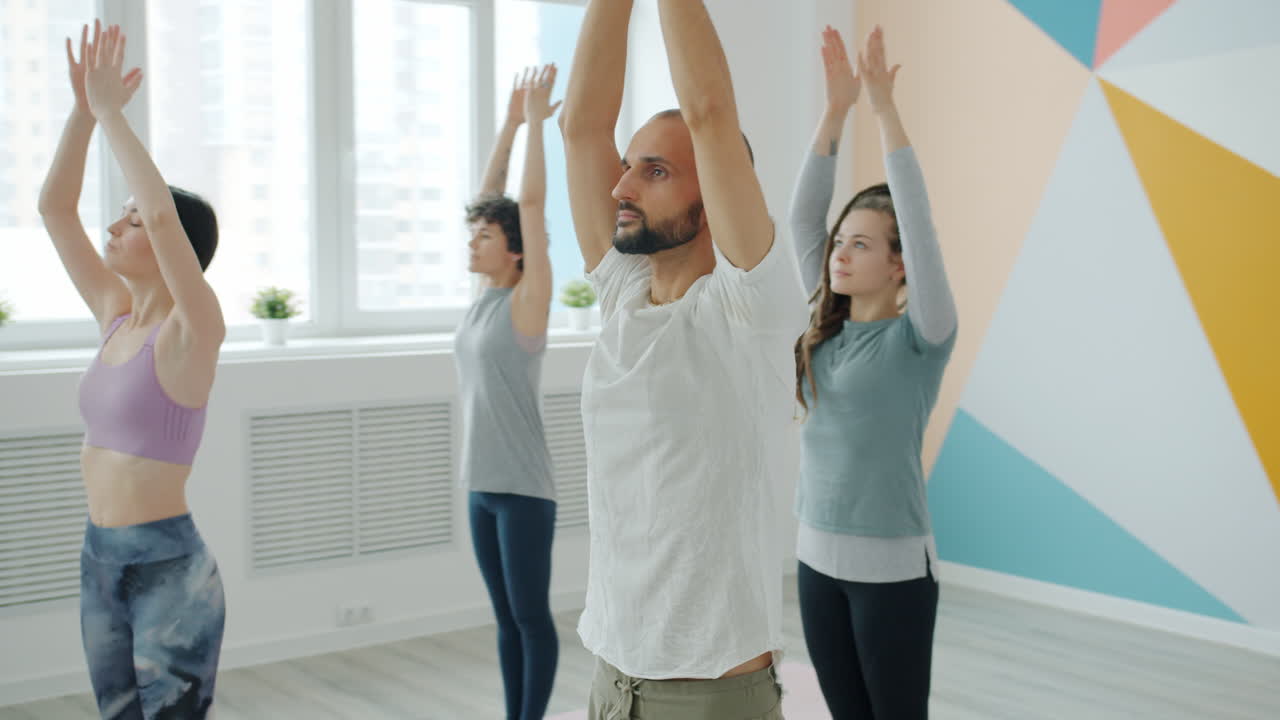 Yoga Class in a Modern Studio