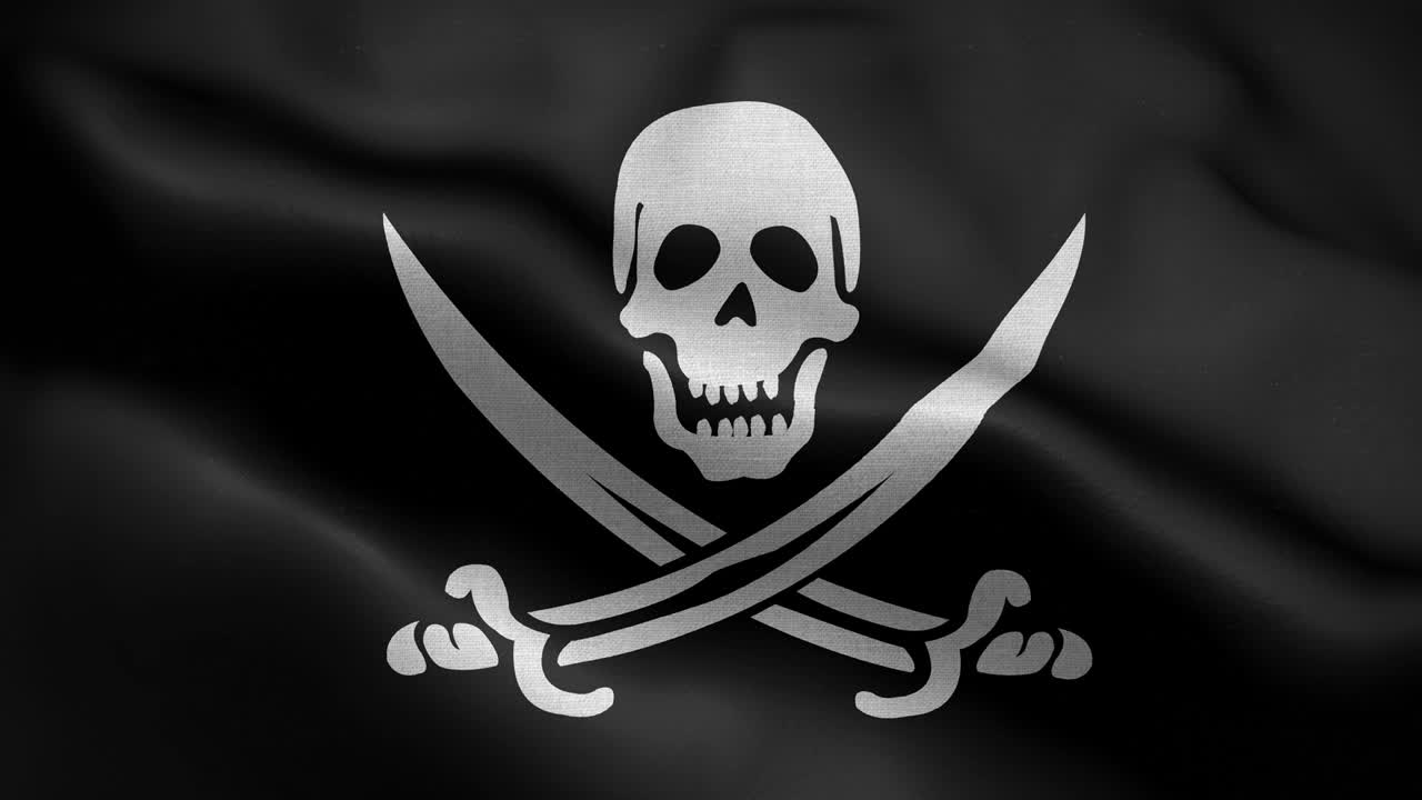 Sfondo in loop con bandiera pirata 4K
