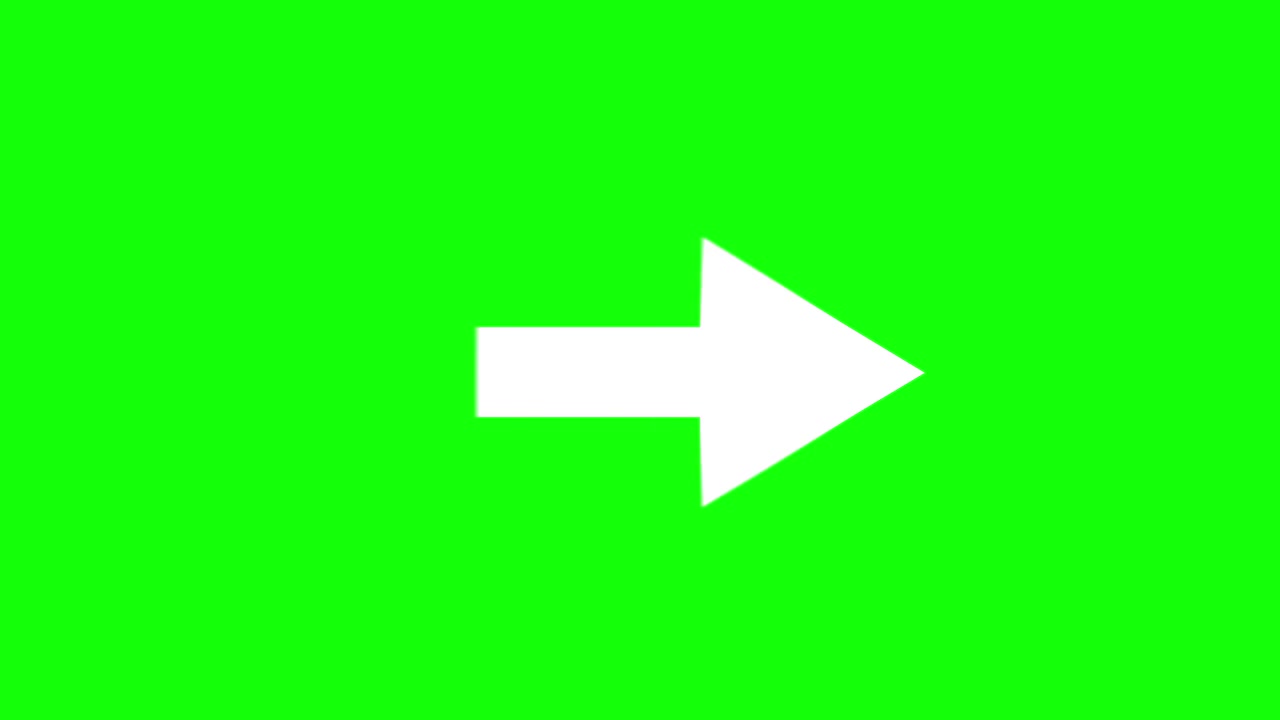 White Right Arrow on Green Background