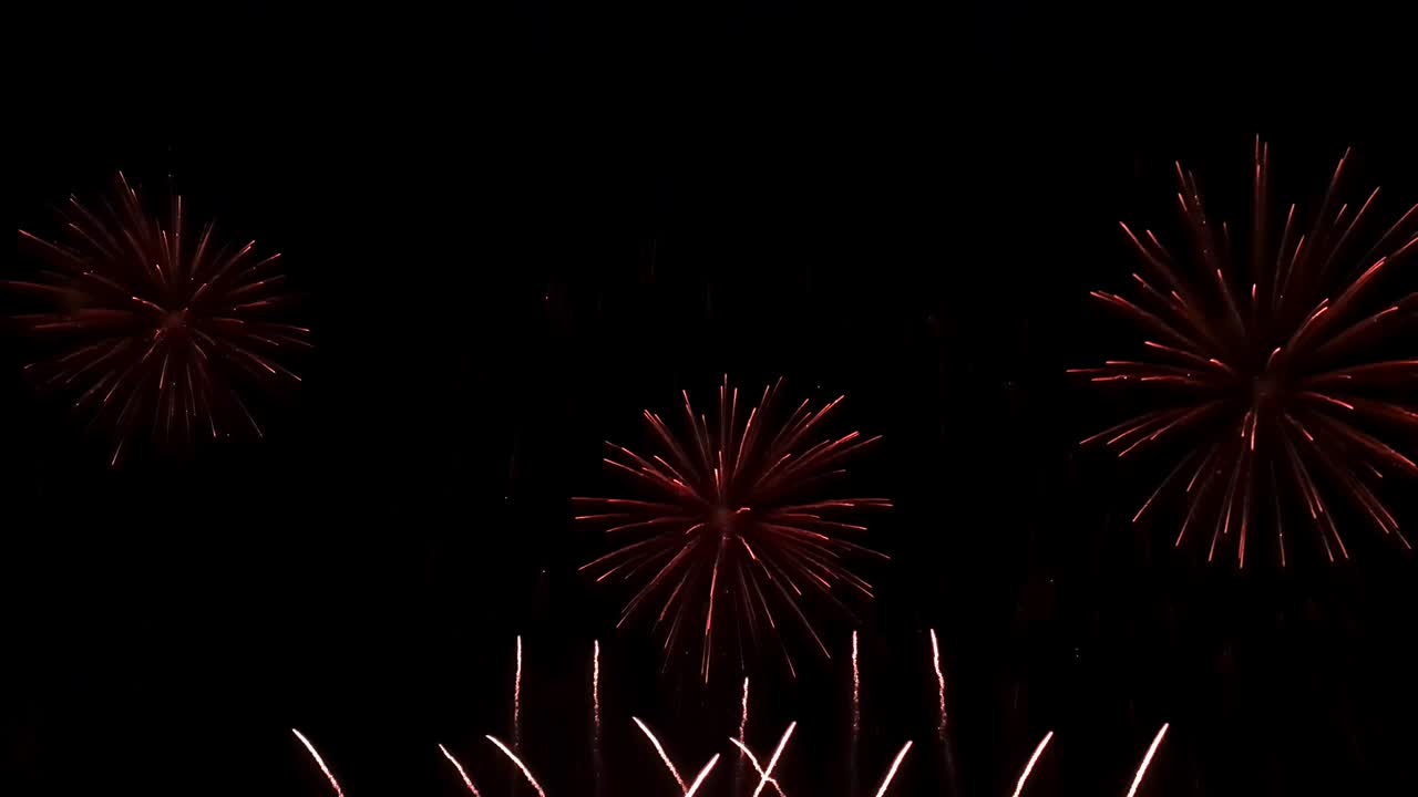 Seamless looping real Fireworks display celebration, Colorful New Year Firework 4K