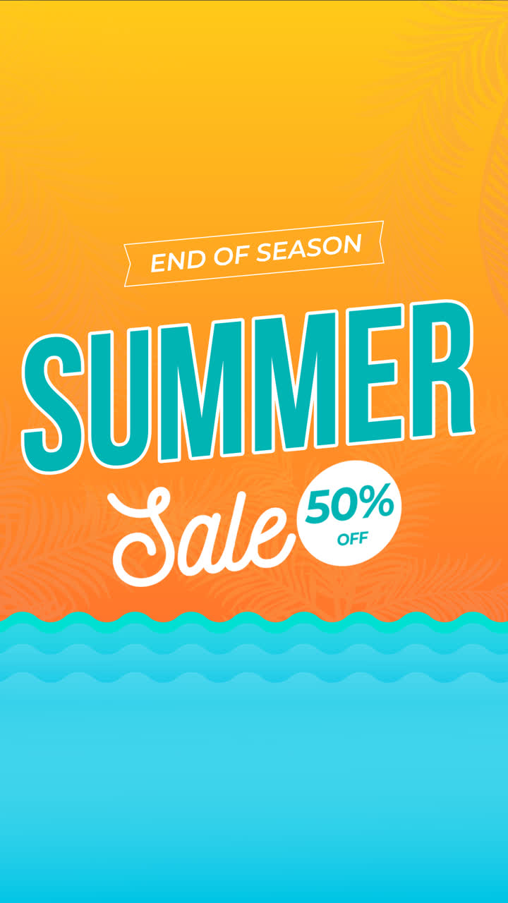 モーショングラフィック - シーズン終了の夏のセールコンセプト