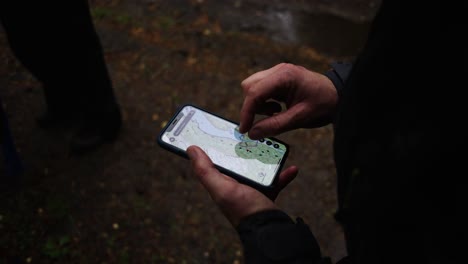 Trekker using OS maps on a iphone