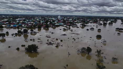 flooded city aerial view