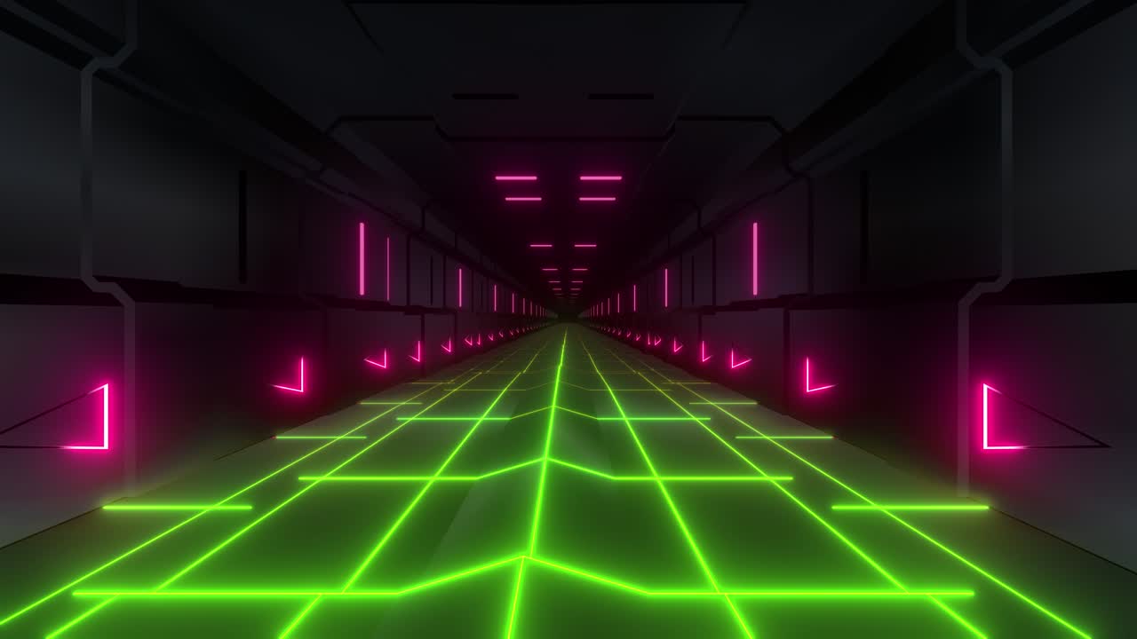 túnel de neón brillante