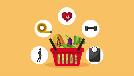 estilo de vida saludable comida vegana en la canasta
