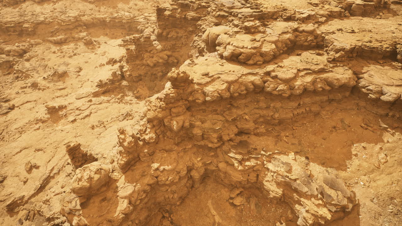 Unique geological formations highlighting textures and layers in arid landscape