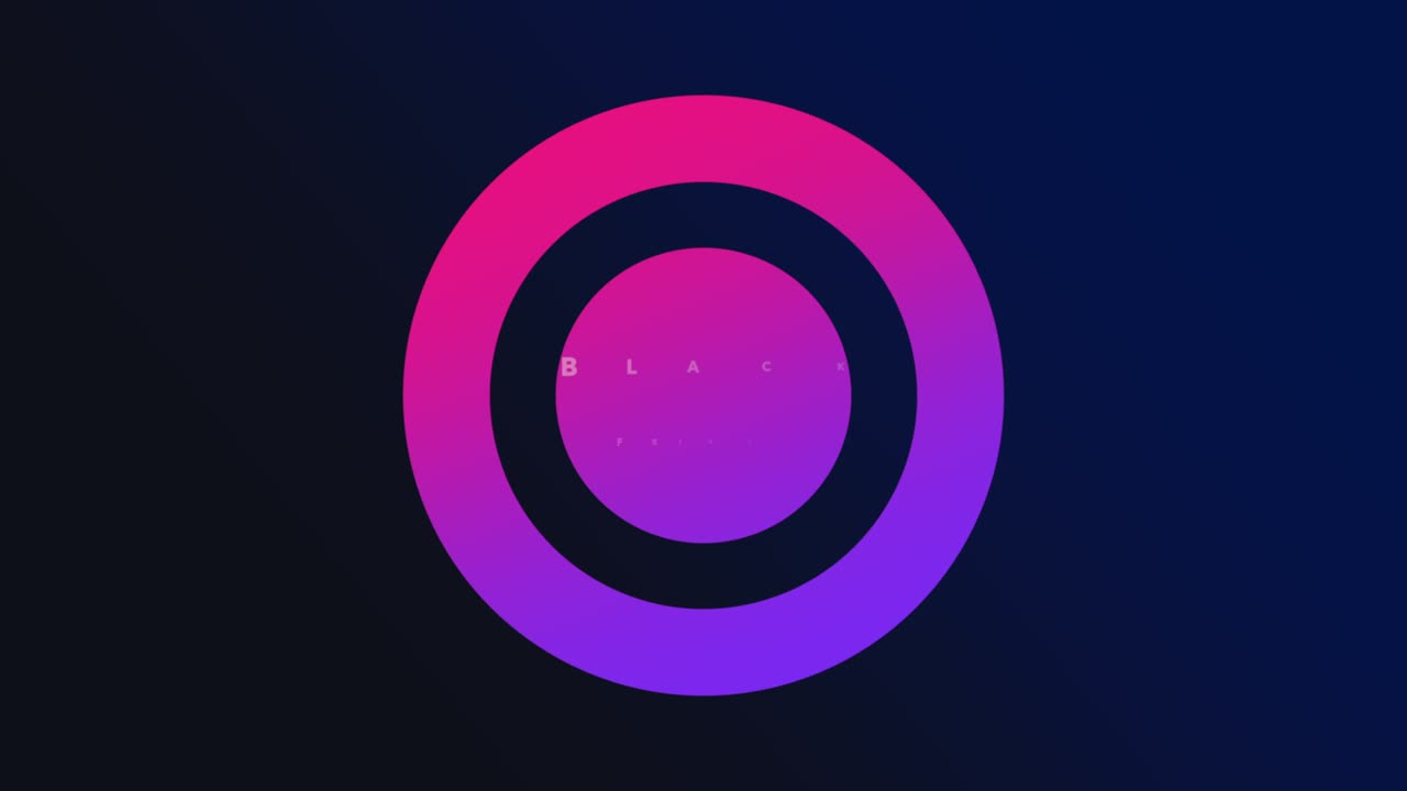 viernes negro con círculos de gradiente sobre fondo azul