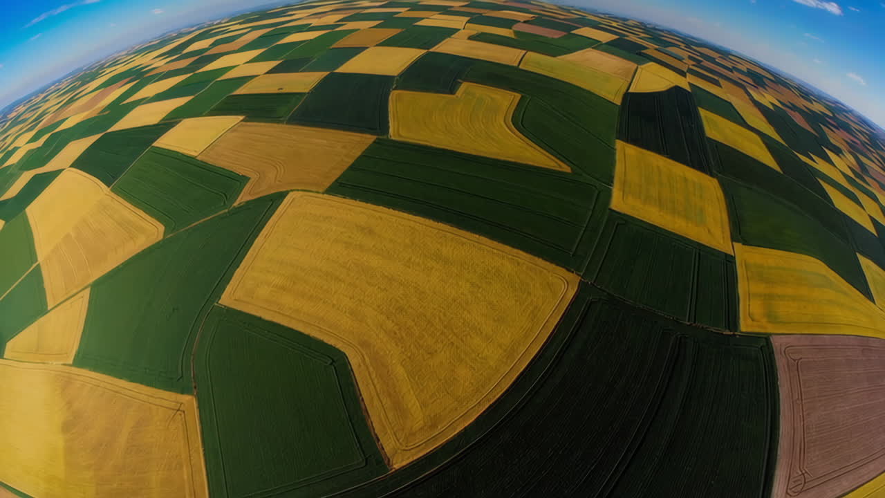 Aerial View of Colorful Farmland