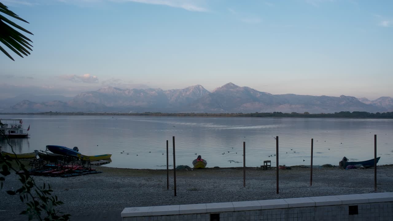 Stunning view of a small beach with mountains in the far distance in Albania
