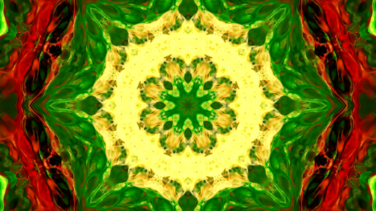 movimiento de caleidoscopio: círculos geométricos y formas de estrellas