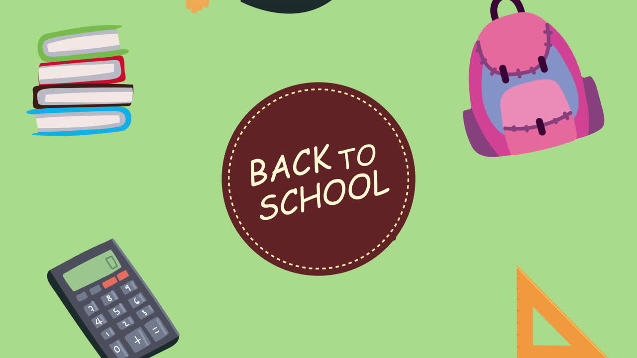 재료 패턴과 함께 학교로 돌아가는 글자