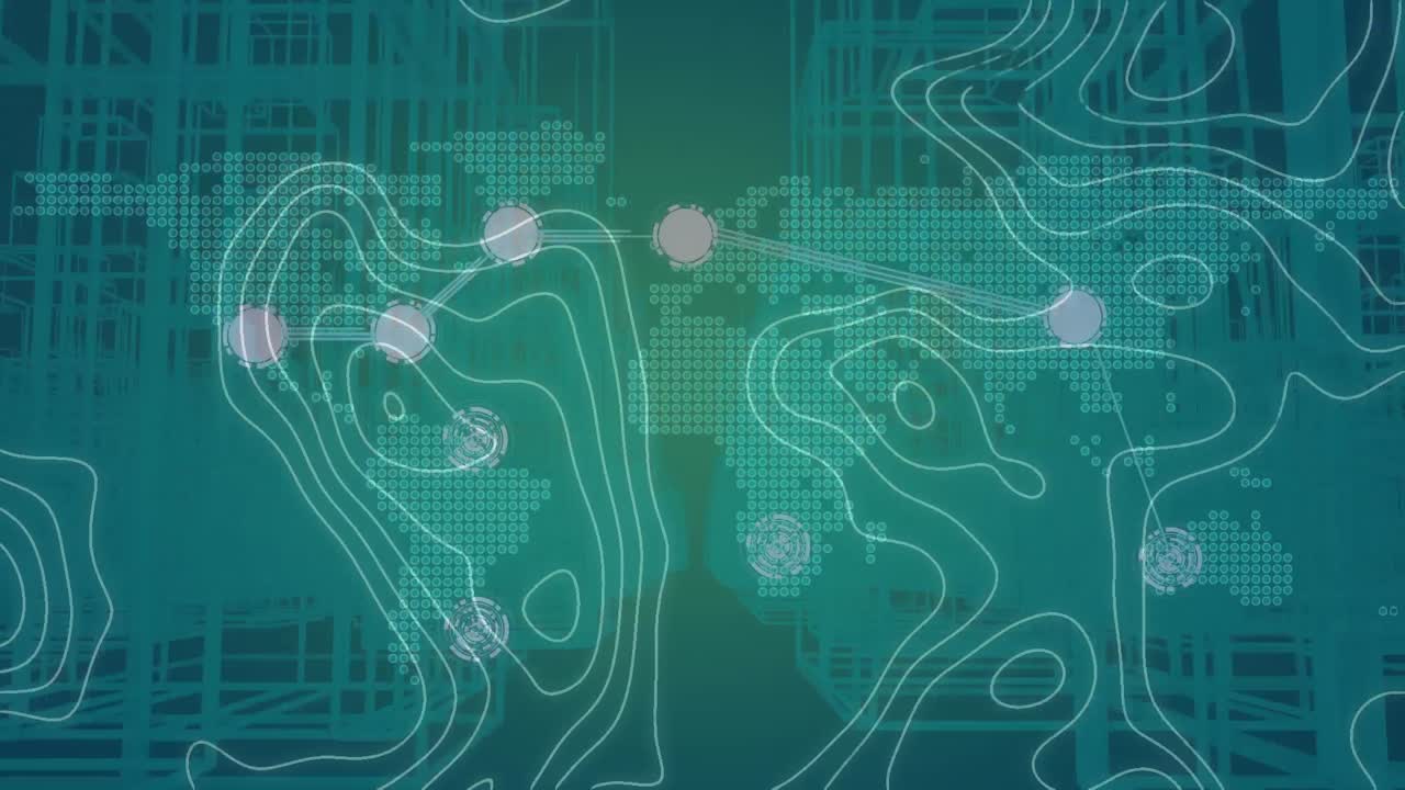 Animation of shapes moving over world map