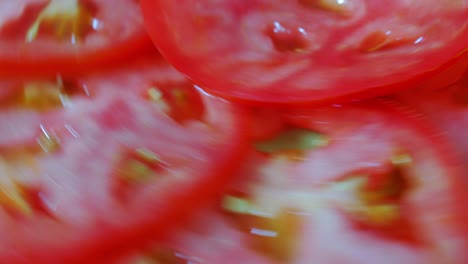 tomato vegetable slices rotating