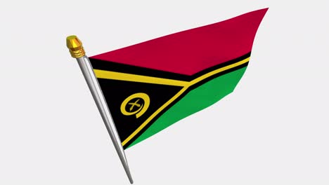 loop video of vanuatu flag  fluttering in the wind, slow motion video of 4k , with alpha channel