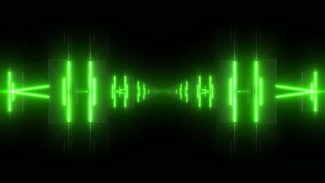 neon green geometric tunnel visuals