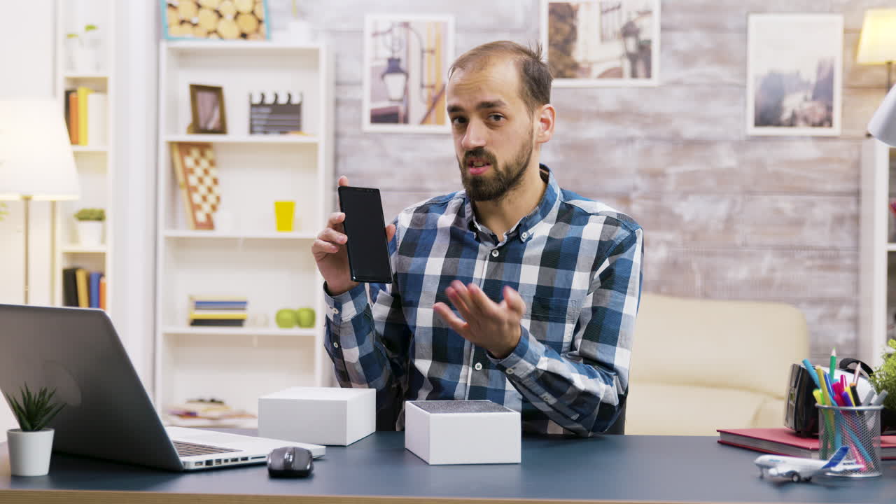 Product unboxing at desk