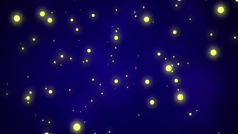 animation of spots of light falling on blue background