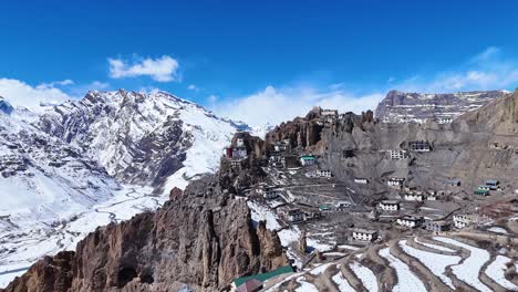 winter scenery of a himalayan monastery