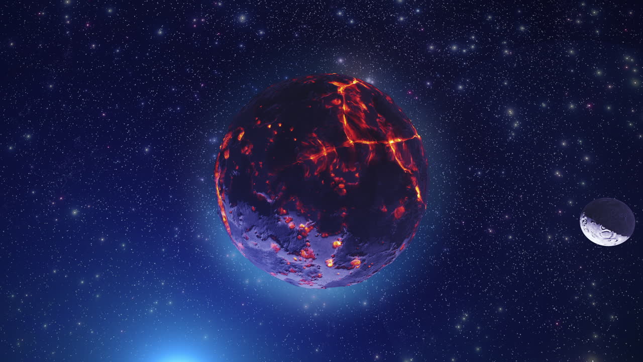 planeta volcánico en el espacio
