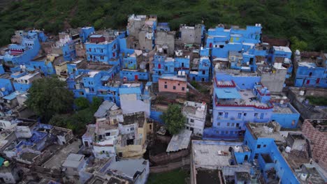 iconic blue housing in rajasthan's blue city jodhpur