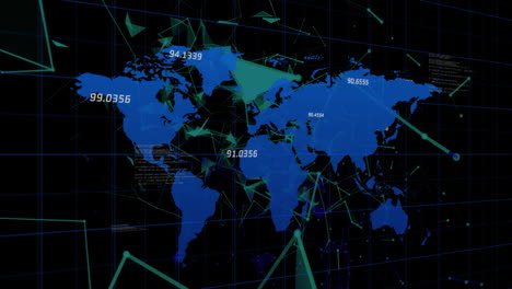 animación de la red de conexiones sobre el mapa del mundo
