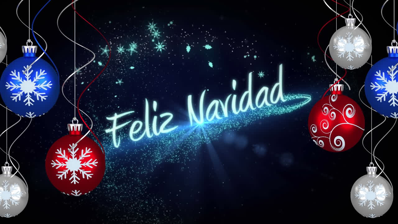 animación de feliz navidad texto con plata