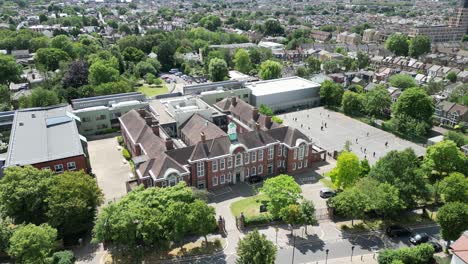 Walthamstow-Schule-Für-Mädchen,-London,-Vereinigtes-Königreich-Drohne,-Antenne