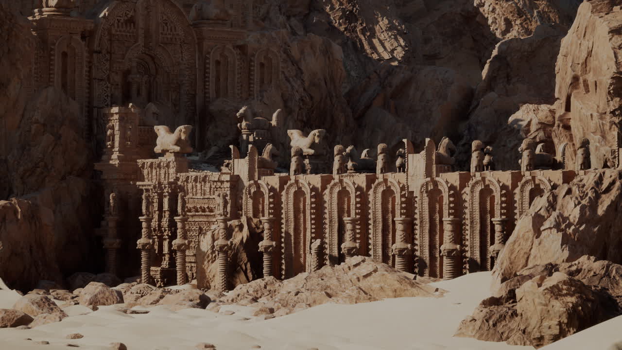 antiguas ruinas de piedra en el desierto