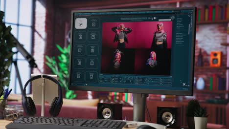 computer in home office uses artificial intelligence generating images from text