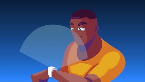 realidad virtual con hombre afro usando reloj inteligente y lenguaje