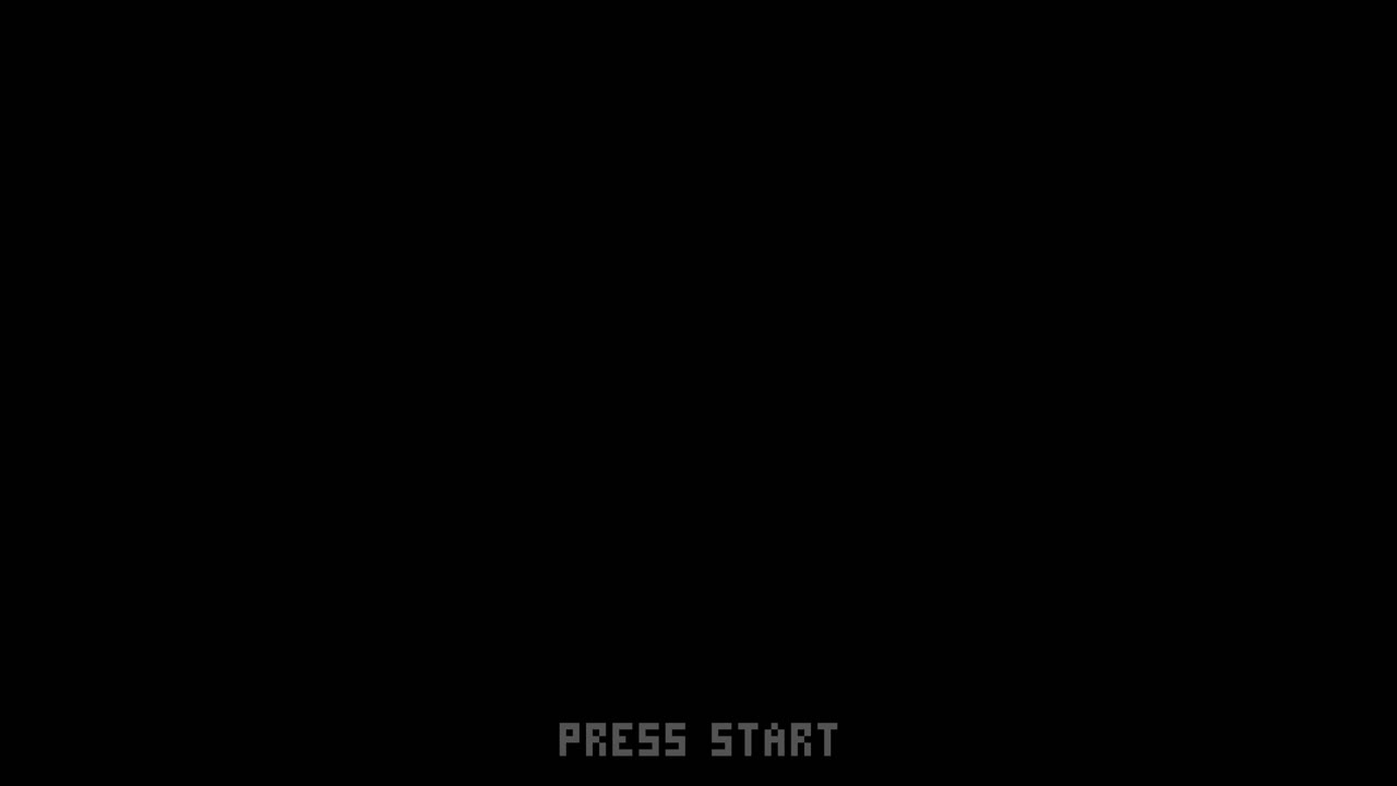 Retro Pixel Art Press Start Text Blinking on Black Screen