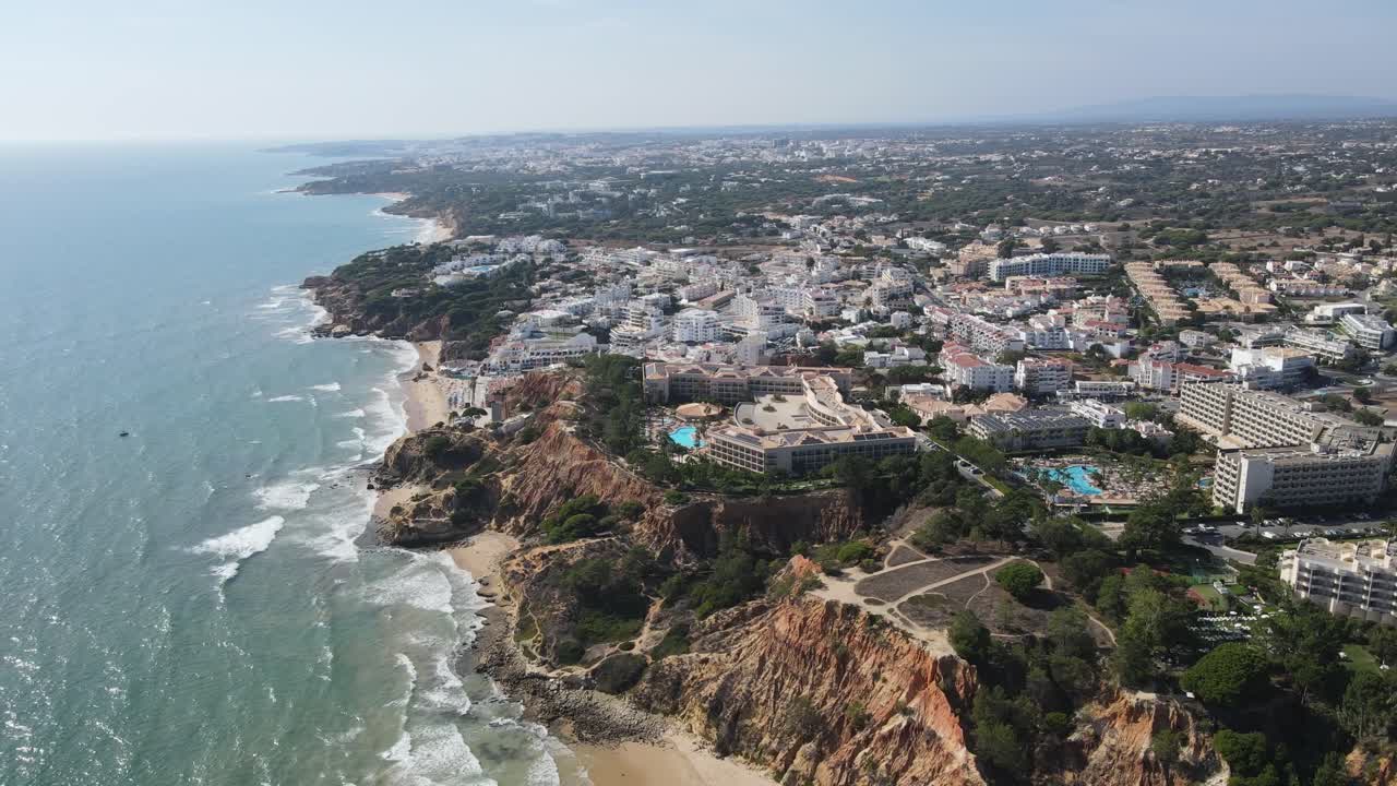 Aerial view of a touristic city in the Algarve area