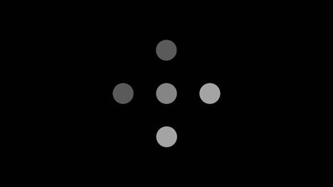abstracción de cuadrados blancos de círculos de puntos que parpadean sobre el fondo negro. animación. círculos o puntos negros giratorios que crean el efecto del patrón de animación