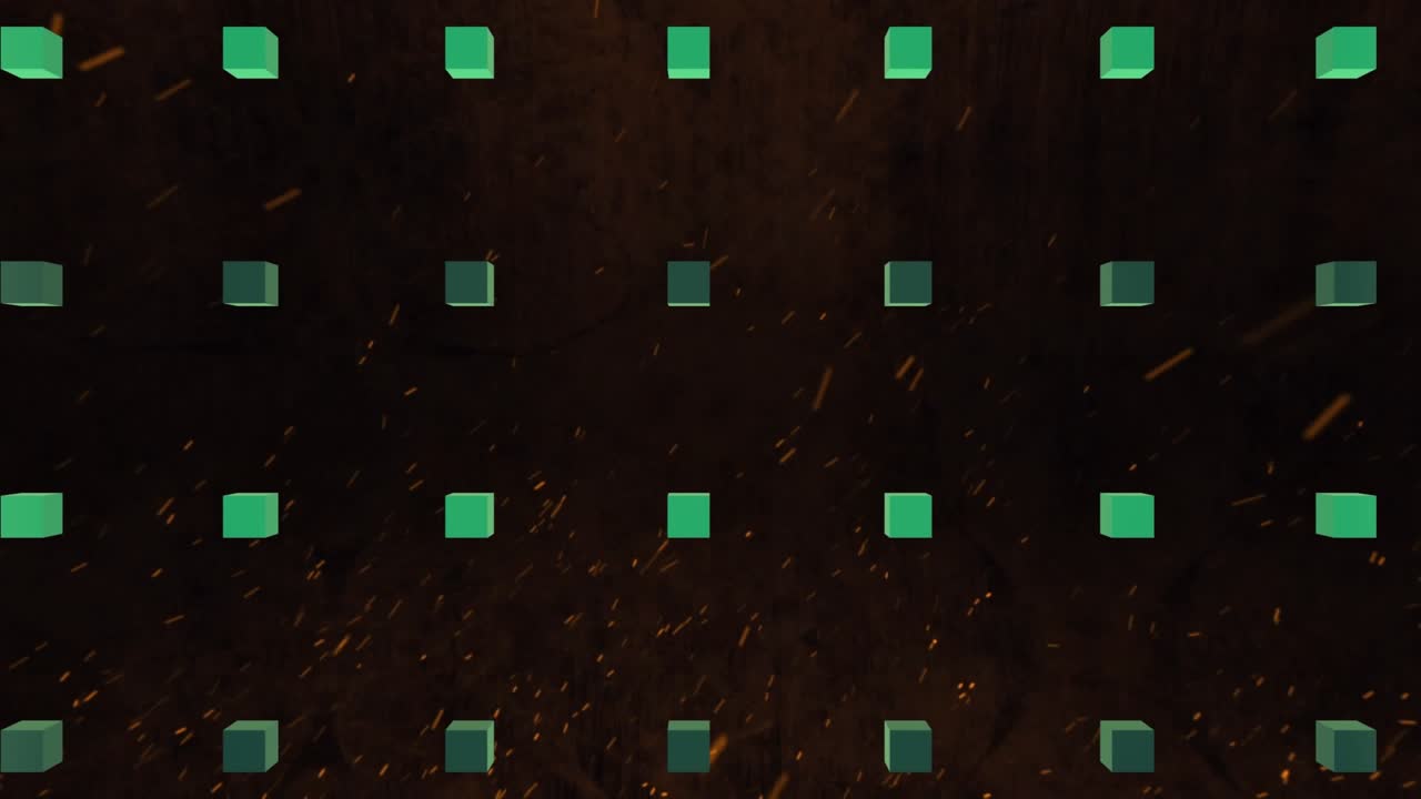 Animation of network of connections with spots over grid