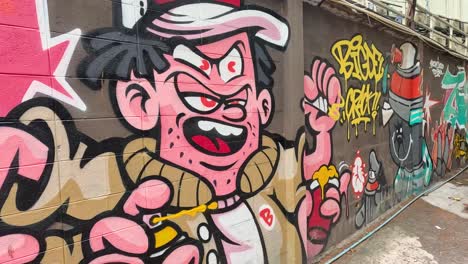 graffiti art alleyway in thailand