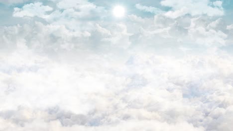 blue sky with white weather clouds and sun loop animation background green screen alpha the summer