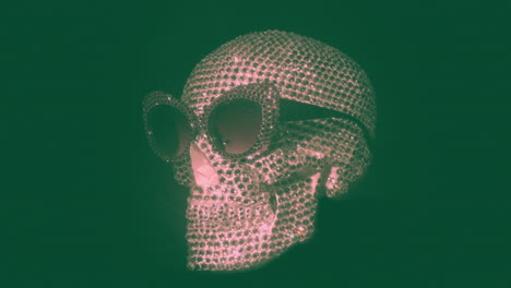 amazing diamond covered skull with sunglasses