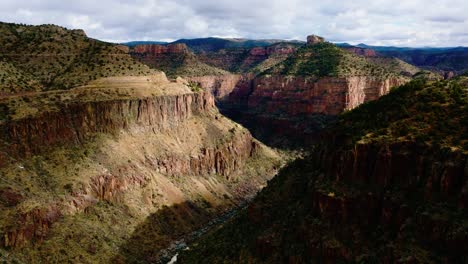 Drone-shot-of-mountain-canyon-valley