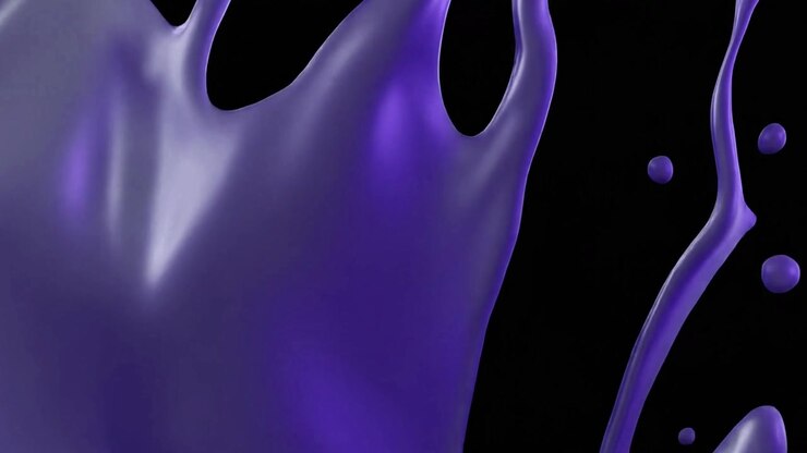 Abstract Purple Liquid Splashing Against Black Background