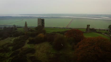 aerial hadleigh castle fast pivot through centre of site dji mavic 2 pro 4k